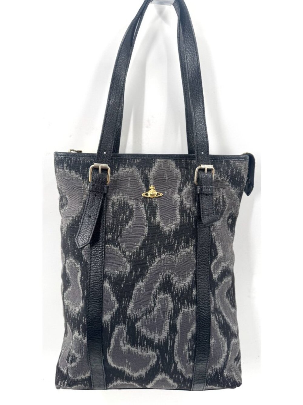 Vintage 90s Y2K Vivienne Westwood Black Leopard Print Orb Logo Bag Handbag Purse